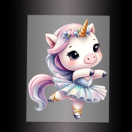 (DTF-12465) BALLERINA UNICORN - Garment Transfer