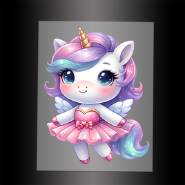 (DTF-12466) BALLERINA UNICORN - Garment Transfer