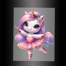 (DTF-12467) BALLERINA UNICORN - Garment Transfer