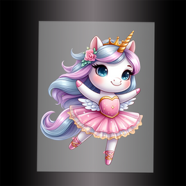 (DTF-12469) BALLERINA UNICORN - Garment Transfer