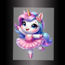 (DTF-12472) BALLERINA UNICORN - Garment Transfer