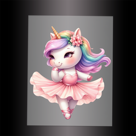 (DTF-12474) BALLERINA UNICORN - Garment Transfer