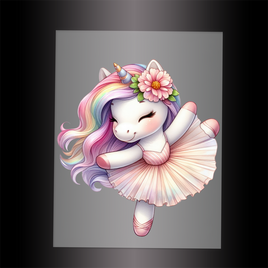 (DTF-12475) BALLERINA UNICORN - Garment Transfer