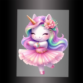 (DTF-12476) BALLERINA UNICORN - Garment Transfer