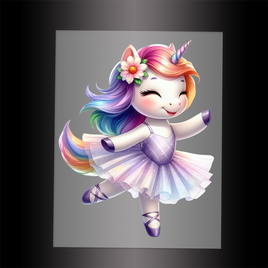 (DTF-12477) BALLERINA UNICORN - Garment Transfer