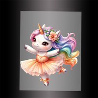 (DTF-12477) BALLERINA UNICORN - Garment Transfer