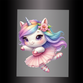 (DTF-12480) BALLERINA UNICORN - Garment Transfer