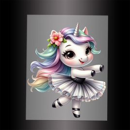 (DTF-12481) BALLERINA UNICORN - Garment Transfer