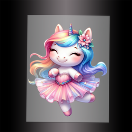 (DTF-12482) BALLERINA UNICORN - Garment Transfer