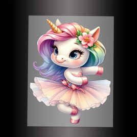 (DTF-12484) BALLERINA UNICORN - Garment Transfer