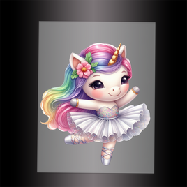 (DTF-12485) BALLERINA UNICORN - Garment Transfer