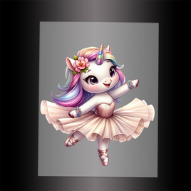 (DTF-12486) BALLERINA UNICORN - Garment Transfer