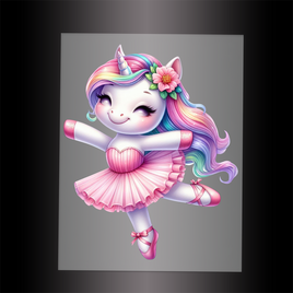 (DTF-12487) BALLERINA UNICORN - Garment Transfer