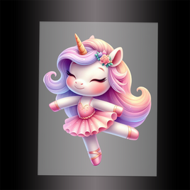 (DTF-12489) BALLERINA UNICORN - Garment Transfer