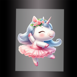 (DTF-12490) BALLERINA UNICORN - Garment Transfer