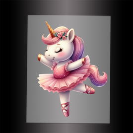 (DTF-12495) BALLERINA UNICORN - Garment Transfer