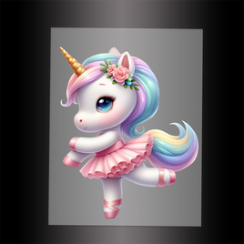 (DTF-12498) BALLERINA UNICORN - Garment Transfer