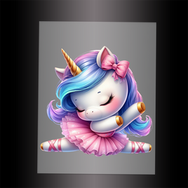 (DTF-12500) BALLERINA UNICORN - Garment Transfer