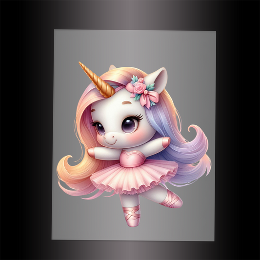 (DTF-12501) BALLERINA UNICORN - Garment Transfer
