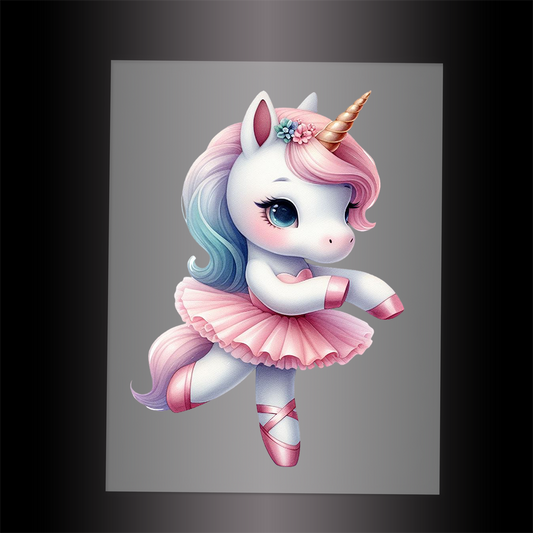(DTF-12503) BALLERINA UNICORN - Garment Transfer