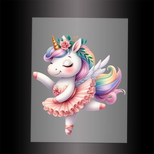(DTF-12506) BALLERINA UNICORN - Garment Transfer