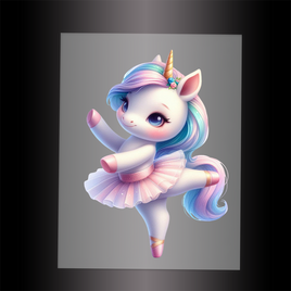 (DTF-12507) BALLERINA UNICORN - Garment Transfer