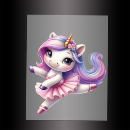 (DTF-12508) BALLERINA UNICORN - Garment Transfer