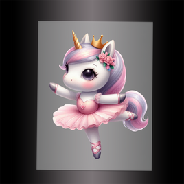 (DTF-12509) BALLERINA UNICORN - Garment Transfer