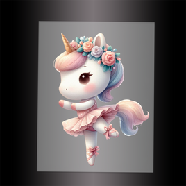 (DTF-12510) BALLERINA UNICORN - Garment Transfer