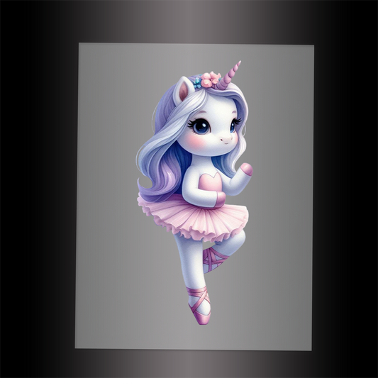 (DTF-12511) BALLERINA UNICORN - Garment Transfer