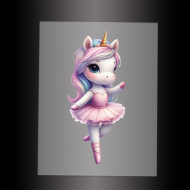 (DTF-12512) BALLERINA UNICORN - Garment Transfer