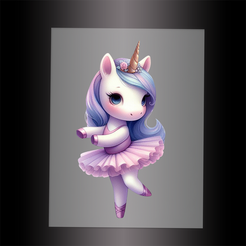(DTF-12513) BALLERINA UNICORN - Garment Transfer