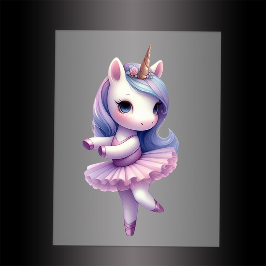 (DTF-12513) BALLERINA UNICORN - Garment Transfer