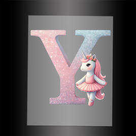 (DTF-12551) BALLERINA UNICORN Y (ALPHABET) - Garment Transfer