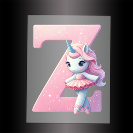 (DTF-12552) BALLERINA UNICORN Z (ALPHABET) - Garment Transfer