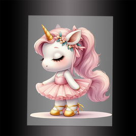 (DTF-12566) BALLERINA UNICORN - Garment Transfer