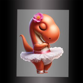 (DTF-12605) BALLERINA DINOSAUR - Garment Transfer