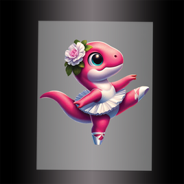 (DTF-12610) BALLERINA DINOSAUR - Garment Transfer