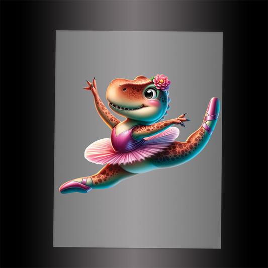 (DTF-12615) BALLERINA DINOSAUR - Garment Transfer