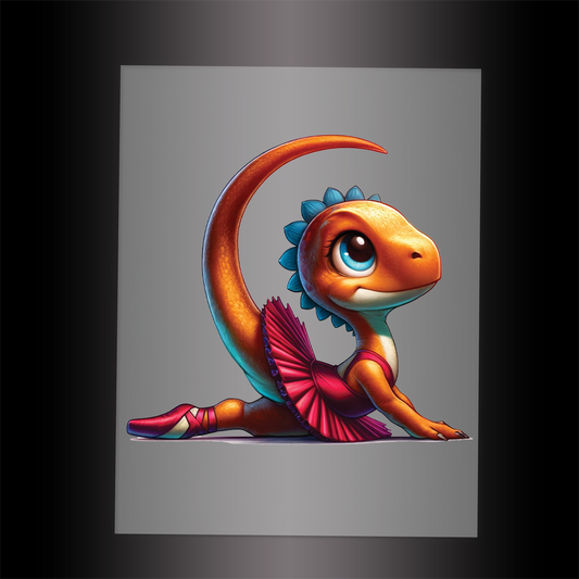 (DTF-12618) BALLERINA DINOSAUR - Garment Transfer