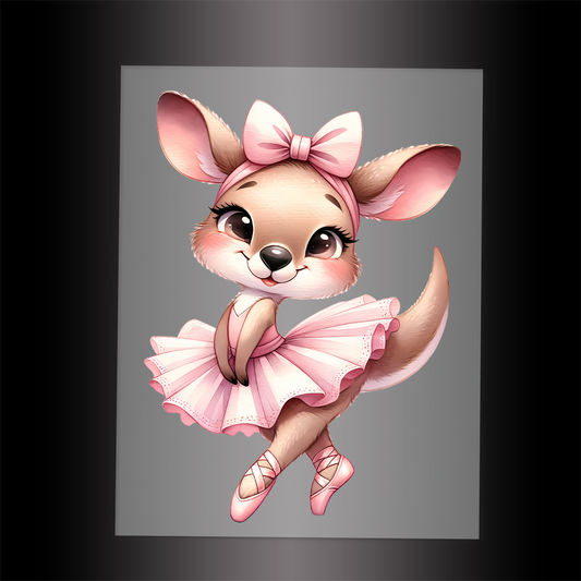 (DTF-12802) BALLERINA KANGAROO - Garment Transfer