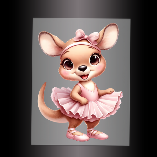 (DTF-12803) BALLERINA KANGAROO - Garment Transfer