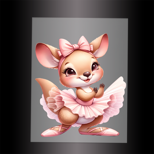 (DTF-12808) BALLERINA KANGAROO - Garment Transfer
