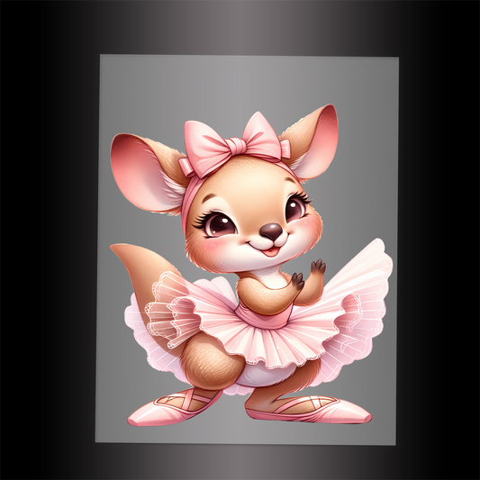 (DTF-12808) BALLERINA KANGAROO - Garment Transfer
