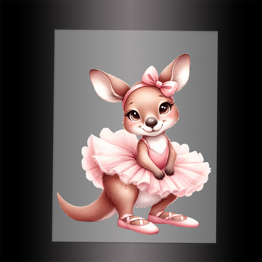 (DTF-12809) BALLERINA KANGAROO - Garment Transfer