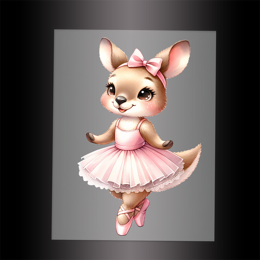 (DTF-12812) BALLERINA KANGAROO - Garment Transfer
