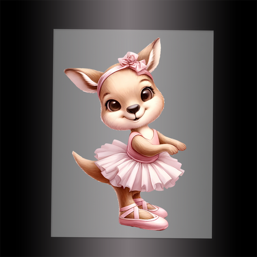 (DTF-12816) BALLERINA KANGAROO - Garment Transfer