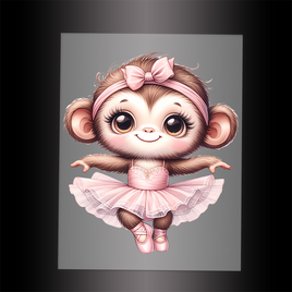 (DTF-13001) BALLERINA MONKEY- Garment Transfer