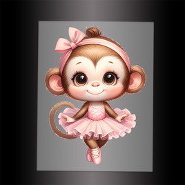 (DTF-13002) BALLERINA MONKEY- Garment Transfer