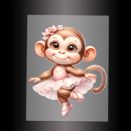 (DTF-13005) BALLERINA MONKEY- Garment Transfer